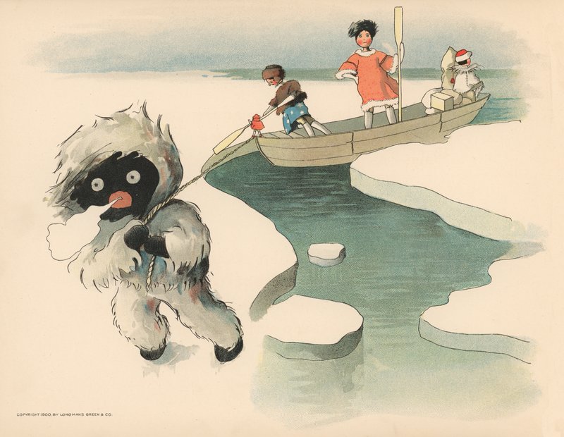 Kuvitus The Golliwoggs Polar Adventuresista tekijältä Florence K. Upton