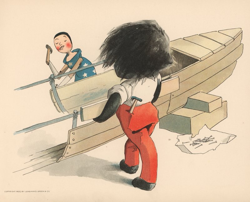 Kuvitus The Golliwoggs Polar Adventuresista tekijältä Florence K. Upton