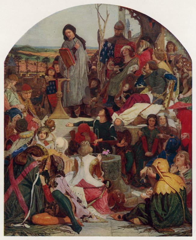 Geoffrey Chaucer Englannin kuninkaan Edward III:n hovissa tekijältä Ford Madox Brown