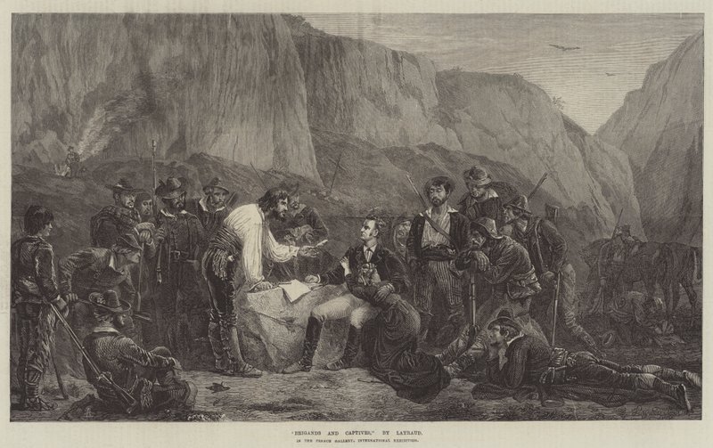 Brigands and Captives, Ranskan galleriassa, kansainvälinen näyttely tekijältä Fortune Joseph Seraphin Layraud