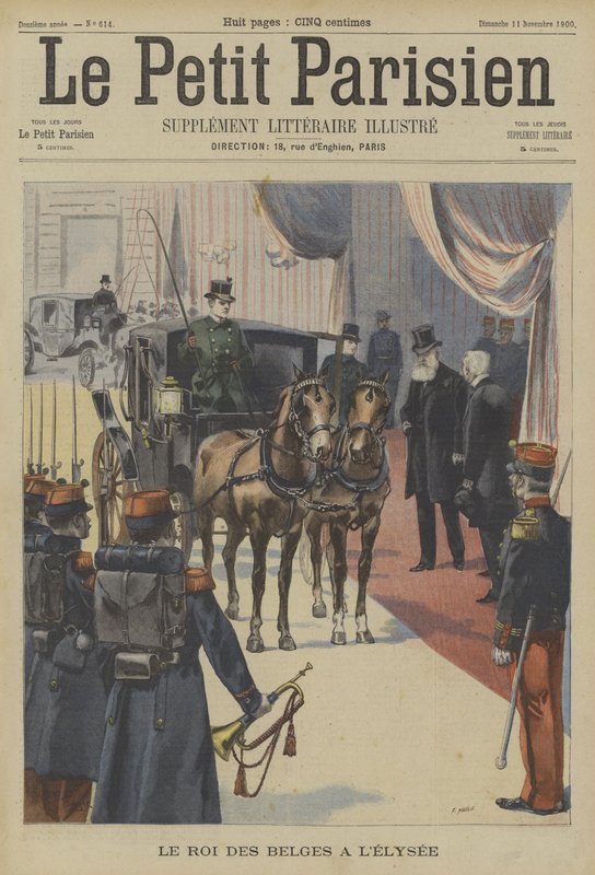 Leopold II, belgialaisten kuningas, Elyseen palatsissa Pariisissa tekijältä Fortune Louis Meaulle