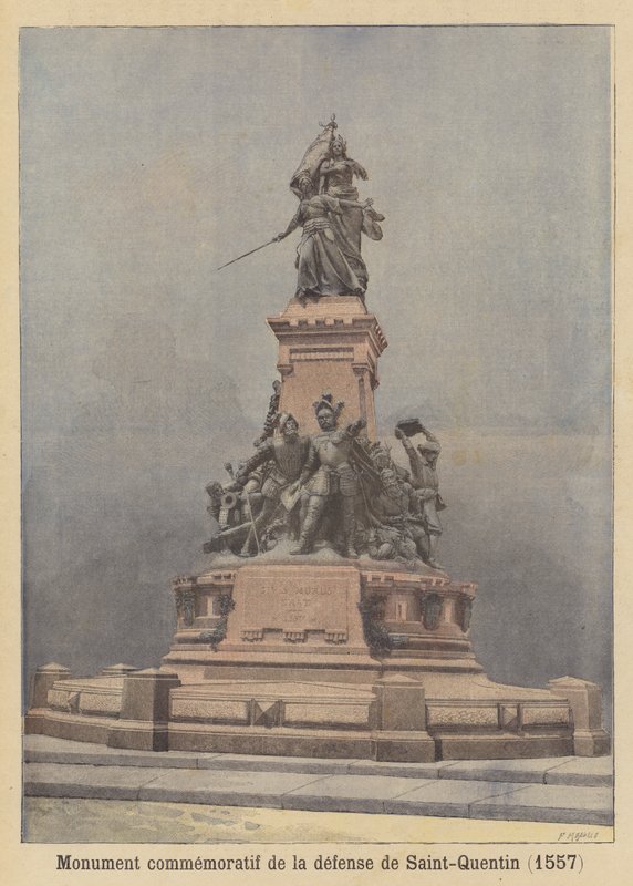 Monumentti Saint-Quentinin puolustamisen muistoksi vuonna 1557 tekijältä Fortune Louis Meaulle