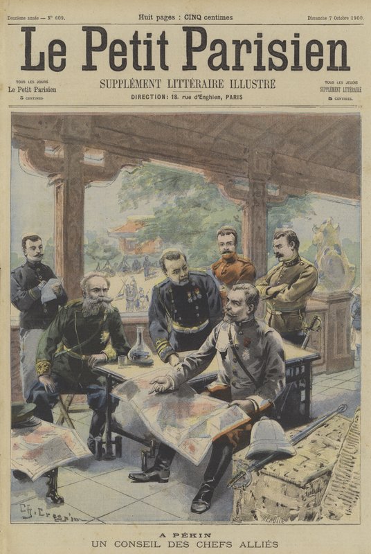 Boxer Rebellion: liittoutuneiden komentajien kokous Pekingissä tekijältä Fortune Louis Meaulle