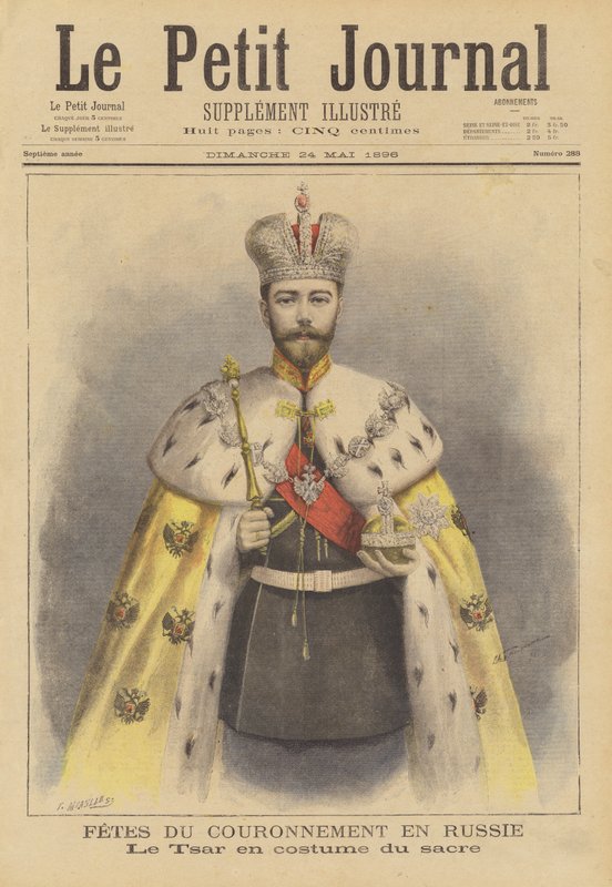 Venäjän tsaari Nikolai II kruunausvaatteissaan tekijältä Fortune Louis Meaulle