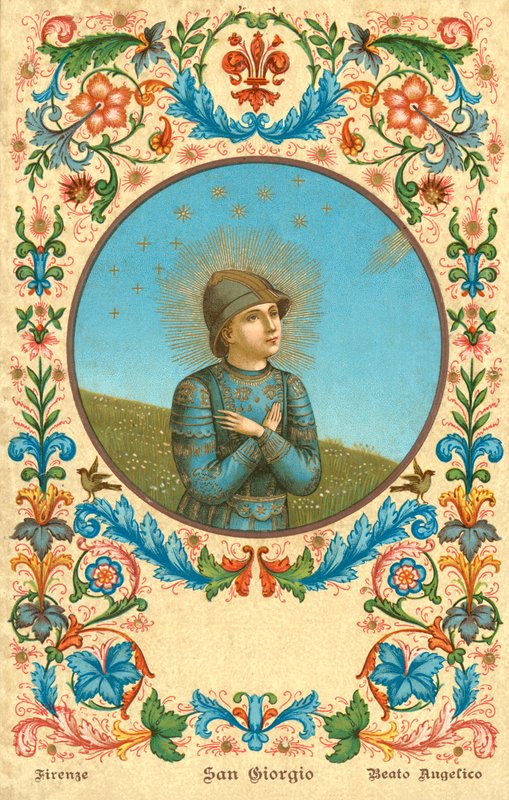 St George (chromolitho) tekijältä Fra (after) Angelico