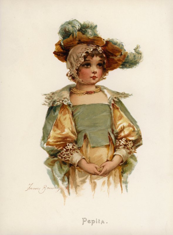 Tytöt: Pepita (väri litho) tekijältä Frances Brundage
