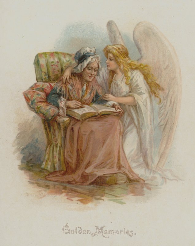 Kultaiset muistot (chromolitho) tekijältä Frances Brundage
