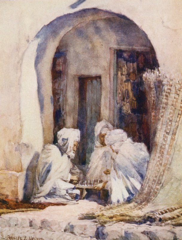 A Game of Draughts (värillinen litografia) tekijältä Frances Nesbitt
