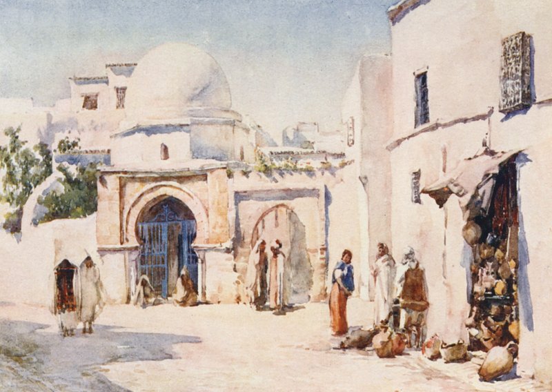 Rue Tourbet el Beyn Zaouia, Tunis (värilitro). tekijältä Frances Nesbitt