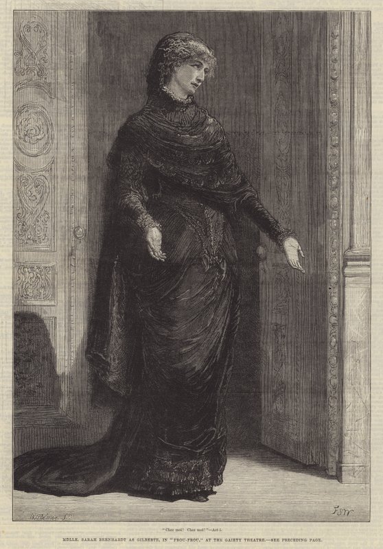 Mademoiselle Sarah Bernhardt Gilbertenä elokuvassa Frou-Frou, Gaiety-teatterissa. tekijältä Francis S. Walker