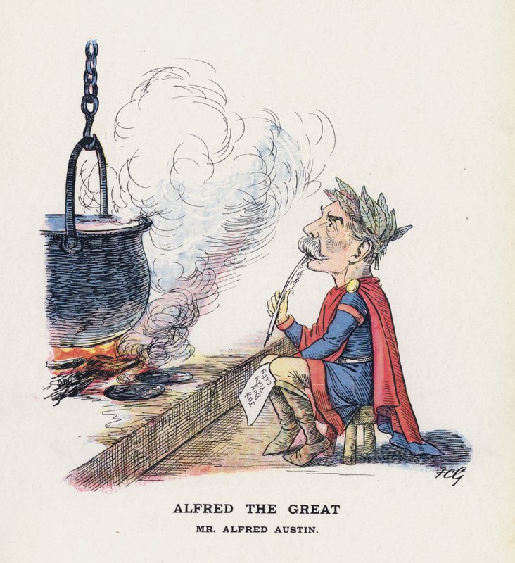 Alfred The Great, herra Alfred Austin (väri litho) tekijältä Francis Carruthers Gould
