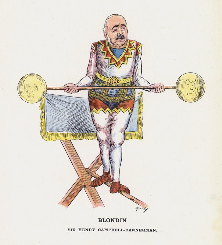 Blondin, Sir Henry Campbell-Bannerman (värilitho) tekijältä Francis Carruthers Gould