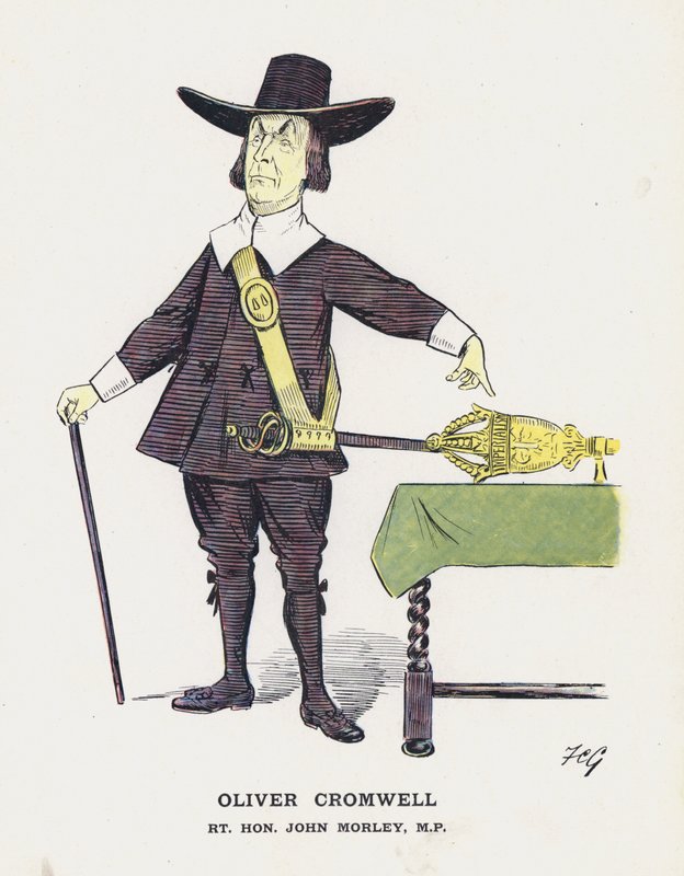 Oliver Cromwell, Rt Hon John Morley (väri litho) tekijältä Francis Carruthers Gould