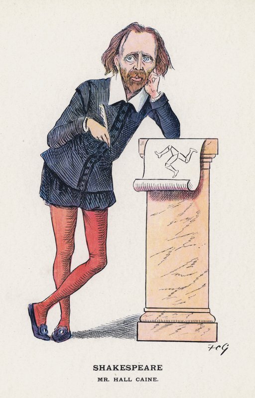 Shakespeare, herra Hall Caine (väri litho) tekijältä Francis Carruthers Gould