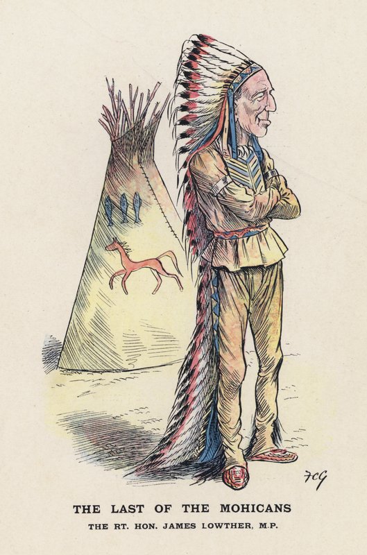 The Last of the Mohicans, Rt Hon James Lowther (väri litho) tekijältä Francis Carruthers Gould