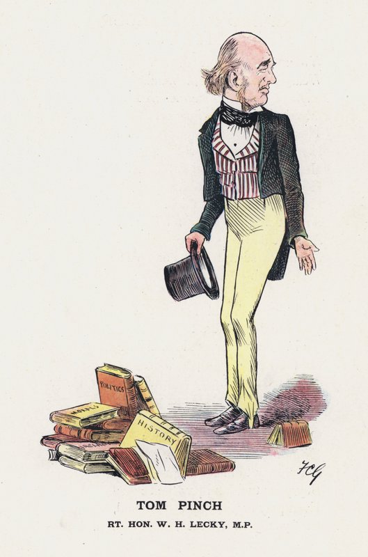 Tom Pinch, Rt Hon W H Lecky (väri litho) tekijältä Francis Carruthers Gould