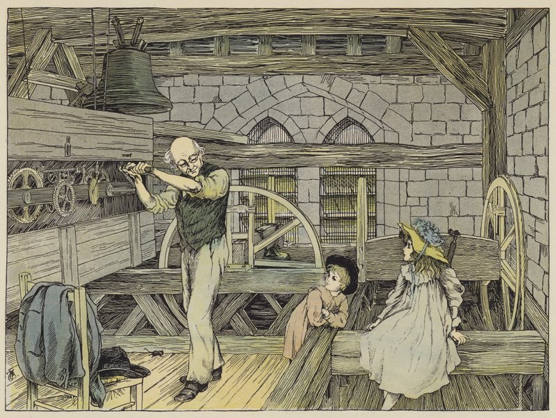 Clock-Winder (värillinen litografia) tekijältä Francis Donkin Bedford