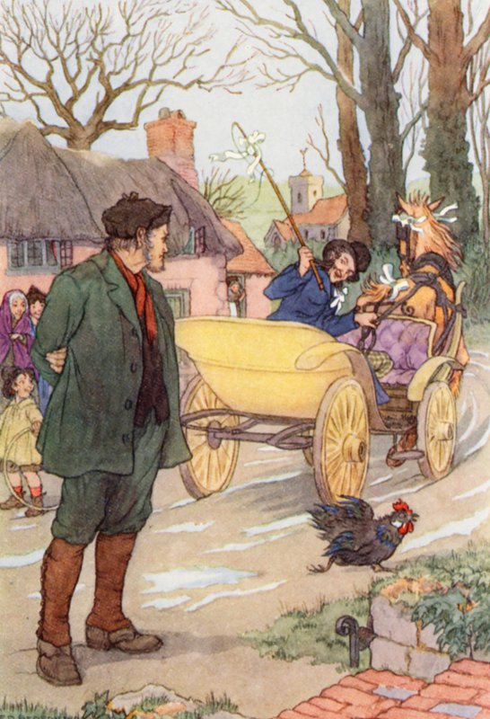 Charles Dickensin The Cricket on the Hearth -teoksen kuvitus (värilitografia). tekijältä Francis Donkin Bedford