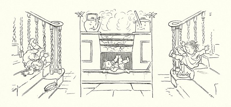 Kuvitus Charles Dickensin kirjaan The Magic Fishbone (litografia). tekijältä Francis Donkin Bedford