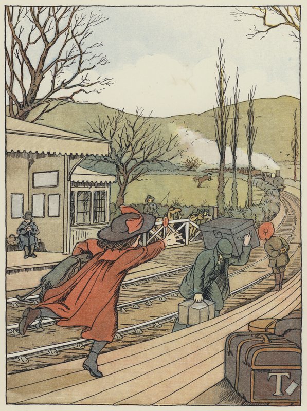 Lontoo: The Country Station (värillinen litografia) tekijältä Francis Donkin Bedford
