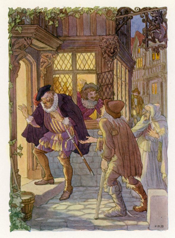 Merrie England: Bedlam Beggars (värilitografia): Bedlam Beggars (värilitografia) tekijältä Francis Donkin Bedford
