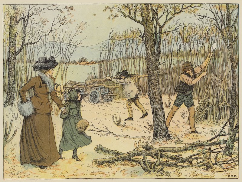 Woodman (värilitografia) tekijältä Francis Donkin Bedford