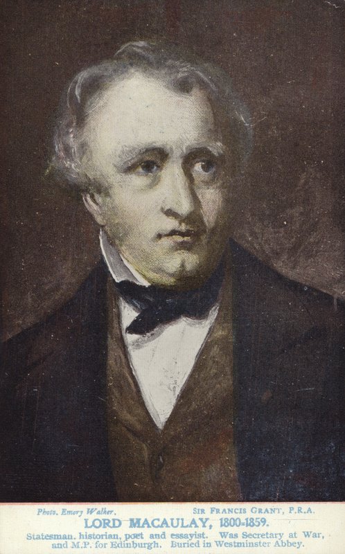Thomas Babington Macaulay (1800-1859), englantilainen poliitikko ja historioitsija tekijältä Francis Grant