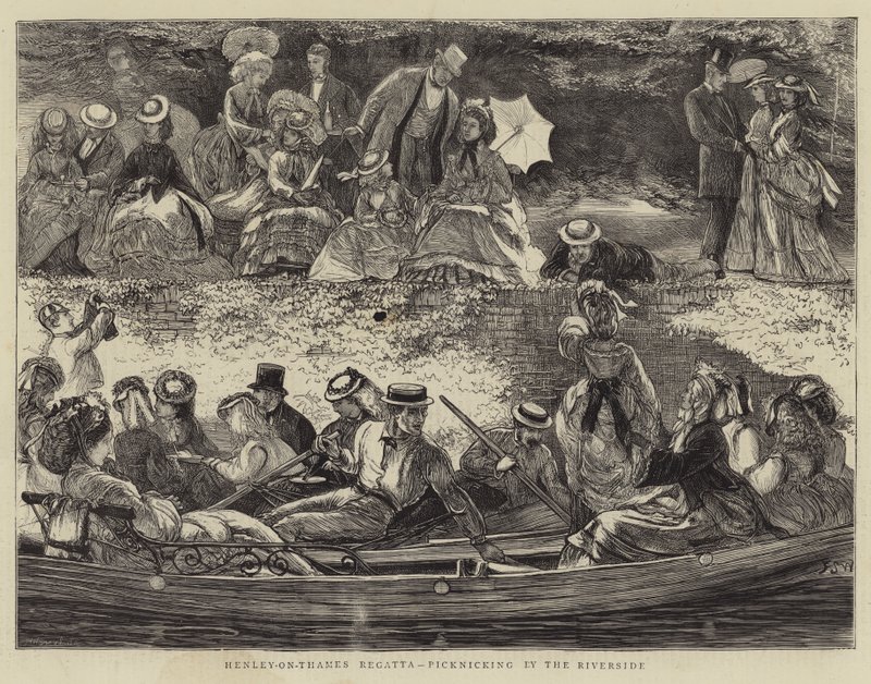 Henley-on-Thames Regatta, piknikillä joen varrella tekijältä Francis S. Walker