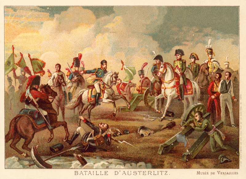Austerlitzin taistelu, 1805 (chromolitho) tekijältä Francois Pascal Simon Gerard