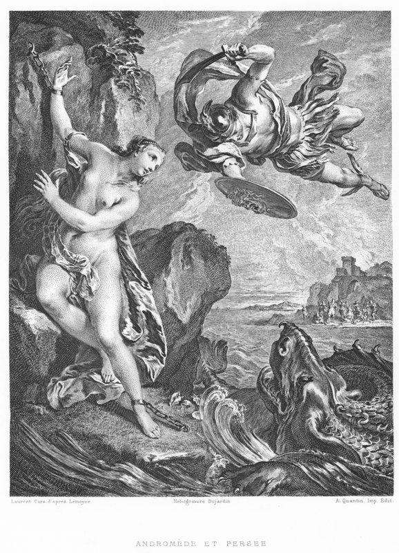 Andromeda ja Persee (kaiverrus) tekijältä Francois (after) Boucher