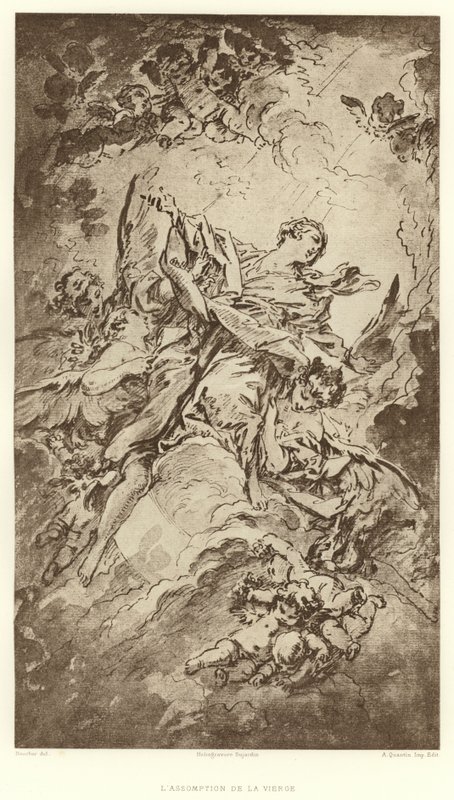 Neitsyt taivaaseenastuminen (kaiverrus) tekijältä Francois (after) Boucher