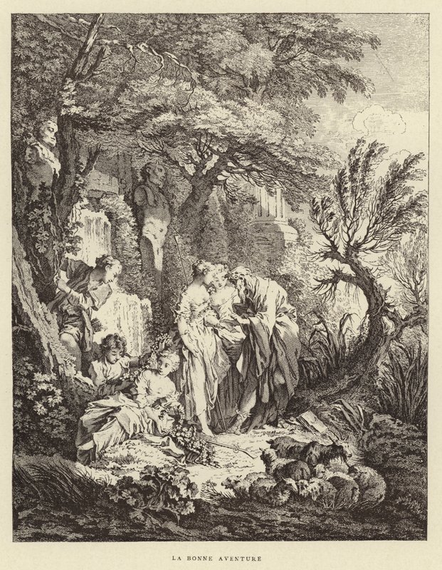 Hyvä seikkailu (kaiverrus) tekijältä Francois (after) Boucher
