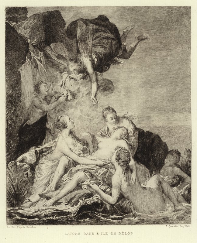 Latona Deloksen saarella (kaiverrus) tekijältä Francois (after) Boucher