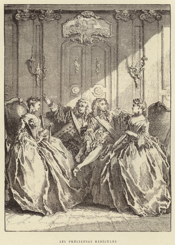 Les Precieuses Ridicules (kaiverrus) tekijältä Francois (after) Boucher
