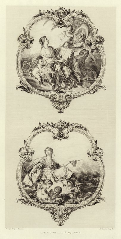 Historia, kaunopuheisuus (kaiverrus) tekijältä Francois (after) Boucher