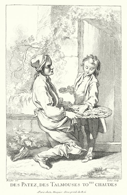Leivonnaisten myyjä (kaiverrus) tekijältä Francois (after) Boucher