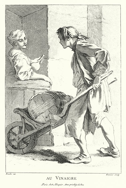 Etikan myyjä (kaiverrus) tekijältä Francois (after) Boucher