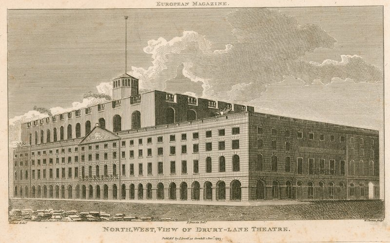 Luoteisnäkymä Drury Lane -teatterista Lontoossa tekijältä Francois Louis Thomas Francia