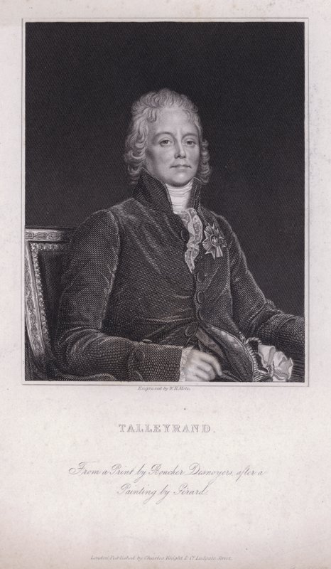 Charles Maurice de Talleyrand-Perigord, ranskalainen poliitikko ja diplomaatti (kaiverrus) tekijältä Francois Pascal Simon (after) Gerard