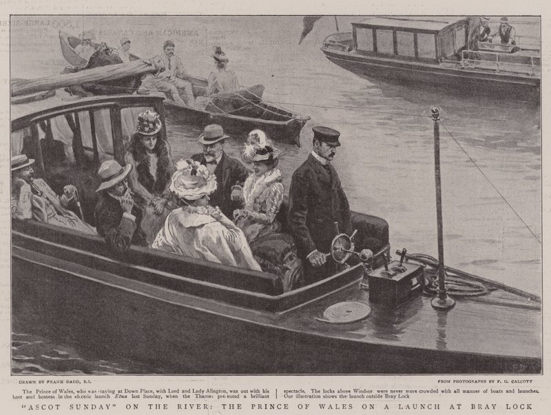 Ascot Sunday on the River, Walesin prinssi laukaisussa Bray Lockissa tekijältä Frank Dadd