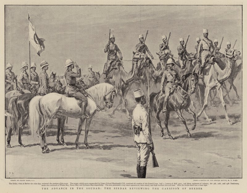 Advance in the Soudan, Sirdar arvioi Berberin varuskuntaa tekijältä Frank Dadd