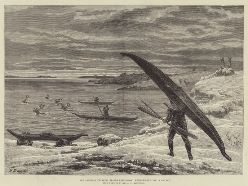 Amerikkalainen Franklinin etsintäretkikunta, Porometsästys kajakeilla tekijältä Frank Dadd