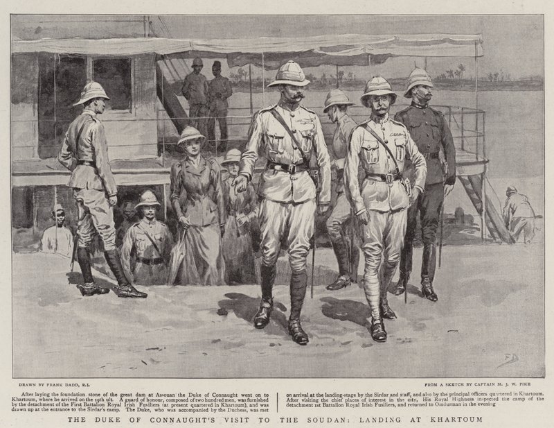 Duke of Connaught vierailee Soudanissa, laskeutuu Khartumiin tekijältä Frank Dadd