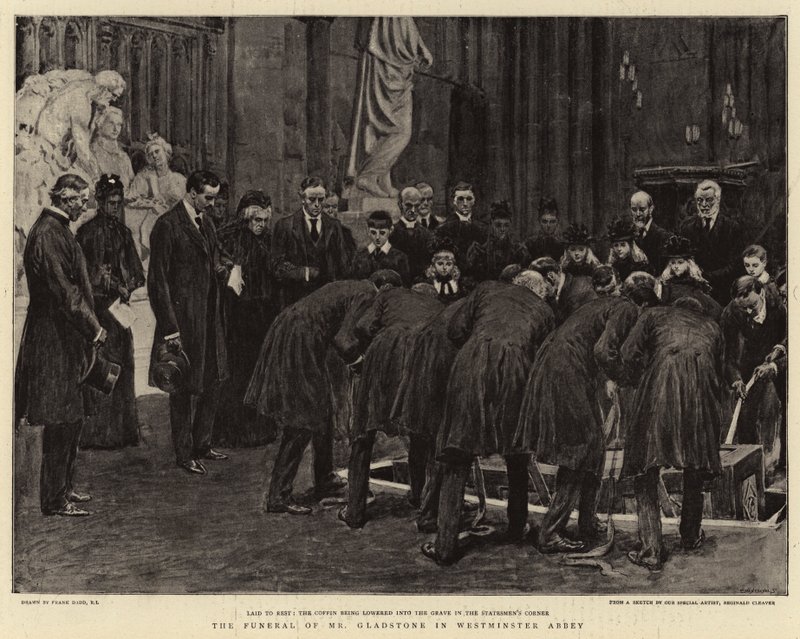 Mr Gladstonen hautajaiset Westminster Abbeyssa tekijältä Frank Dadd