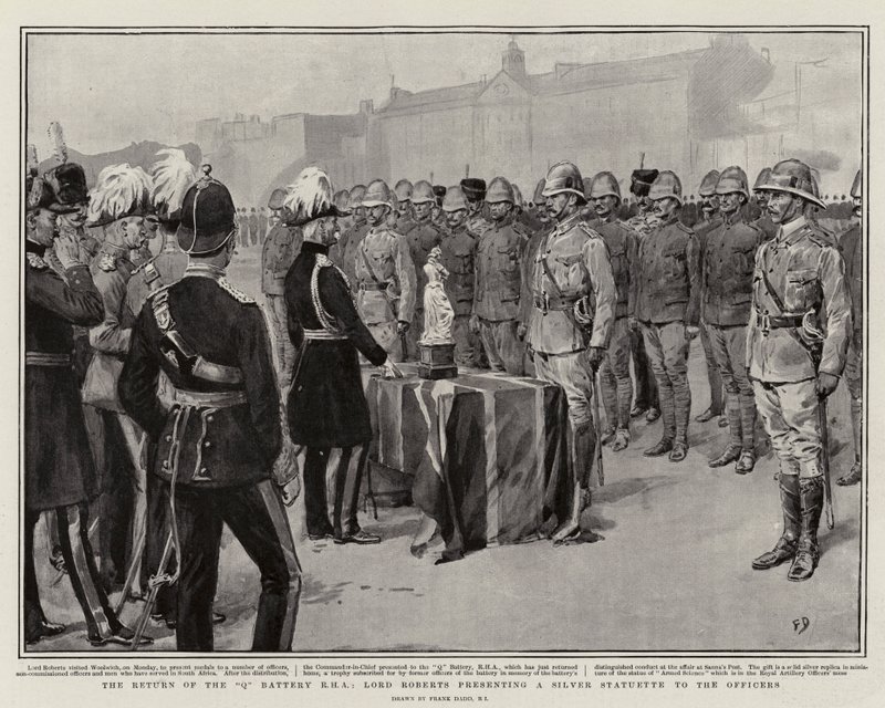 Q Battery RHA:n paluu, Lord Roberts esittelee hopeapatsaan upseereille tekijältä Frank Dadd