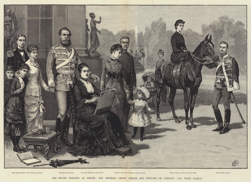 Hopeahäät Berliinissä, keisarillinen kruununprinssi ja Saksan prinsessa perheineen tekijältä Frank Dadd