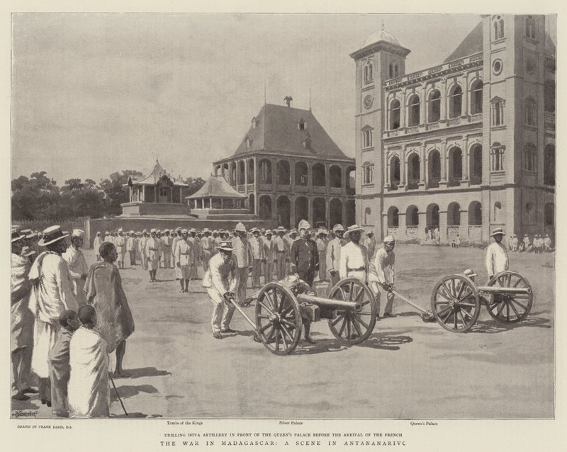 Madagaskarin sota, kohtaus Antananarivossa tekijältä Frank Dadd