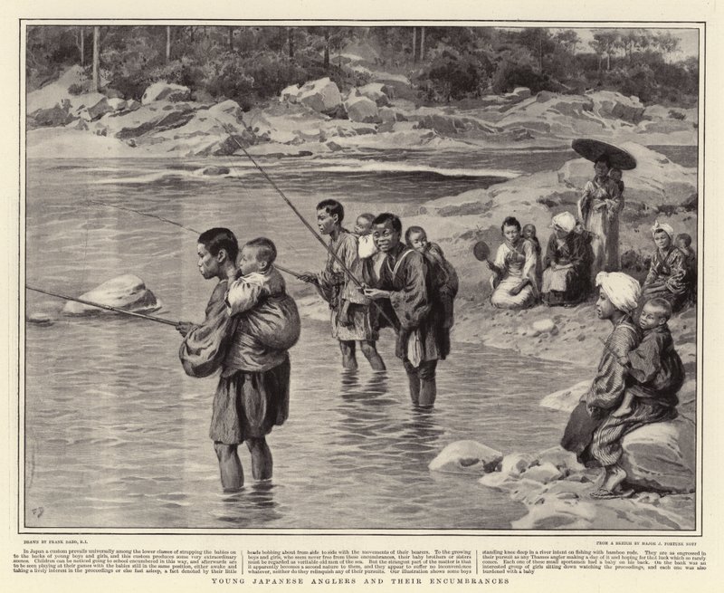 Nuoret japanilaiset kalastajat ja heidän rasitteensa tekijältä Frank Dadd