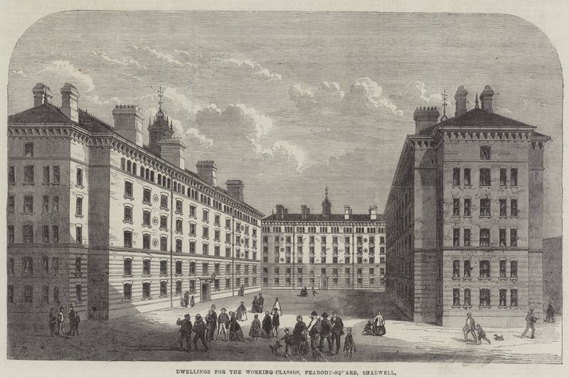 Asunnot työväenluokille, Peabody-Square, Shadwell tekijältä Frank Watkins