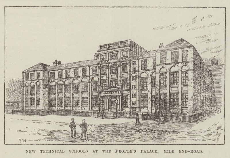 Uudet tekniset koulut Kansan palatsissa, Mile End-Road tekijältä Frank Watkins